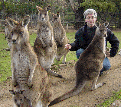 Marc and many kangaroos