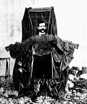 Franz Reichelt wearing his parachute-suit